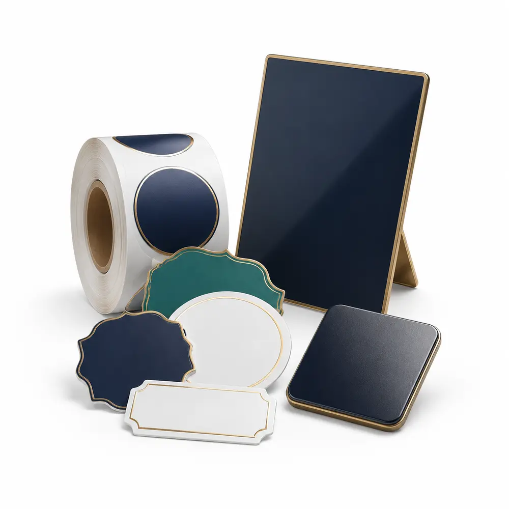 Reklam ürünleri için sticker, etiket, magnet ve pano 3D görseli